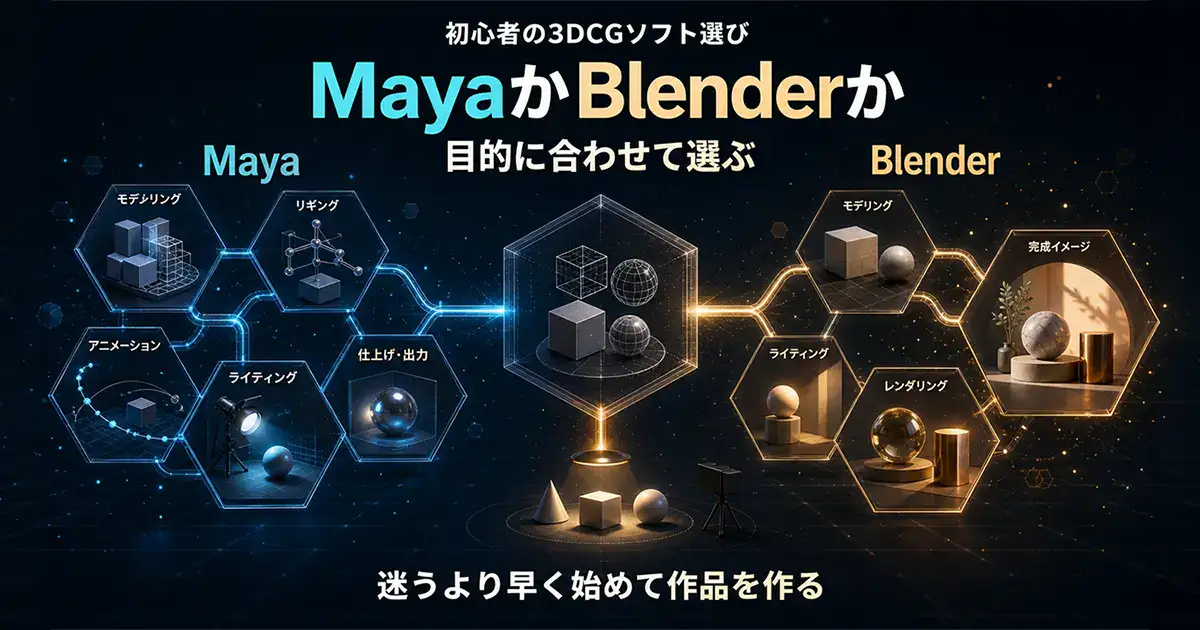 【2026年版】初心者、未経験者のための3DCGソフト選び【Maya or Blender どっち？】
