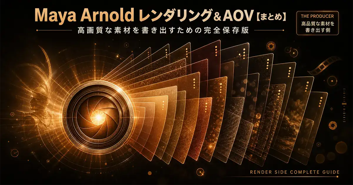 【Maya x Arnold】Maya Arnold レンダリング＆AOV出力設定まとめ【完全保存版】
