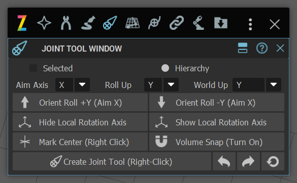 joint tool window(簡易版)インターフェイス
